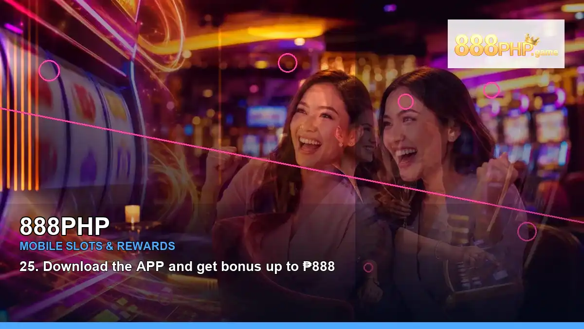 888PHP neon jackpot slot games featuring an adult Filipina casino host with a right-diagonal composition