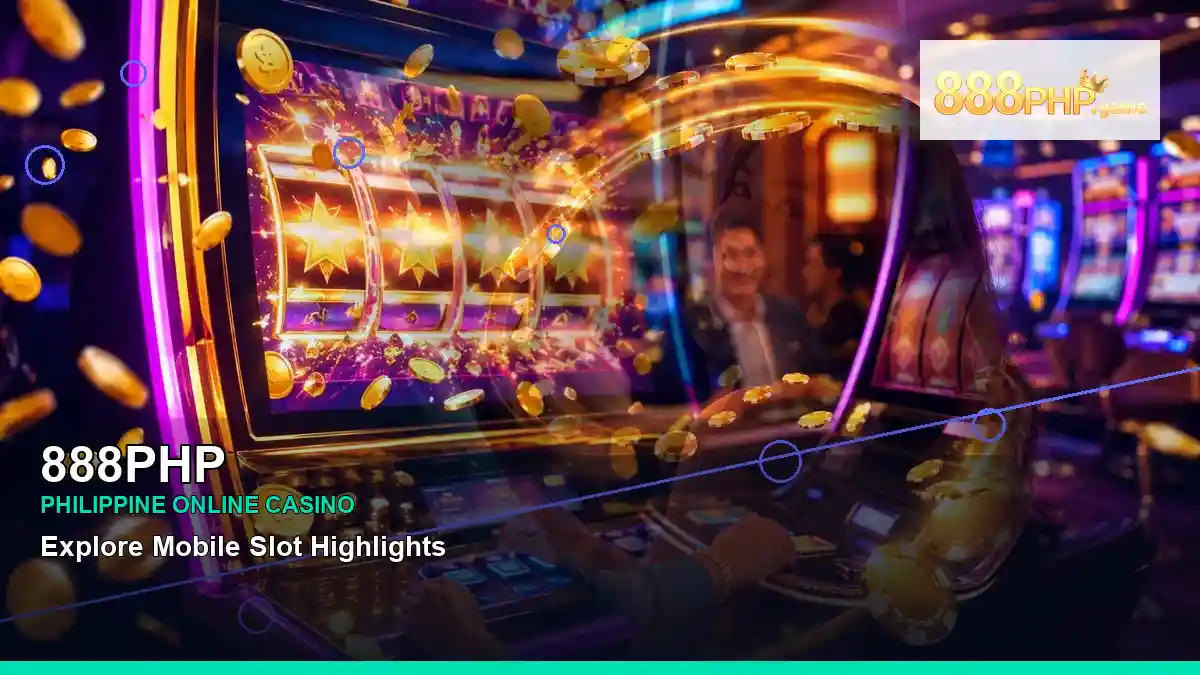888PHP night online slot games featuring an adult Filipina casino host with a layered collage composition — view 2